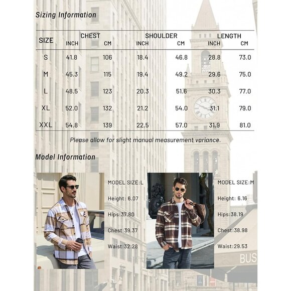 Men's Black & Grey Brushed Cotton Plaid Flannel Button Down Shirt Jacket - Picture 6 of 7